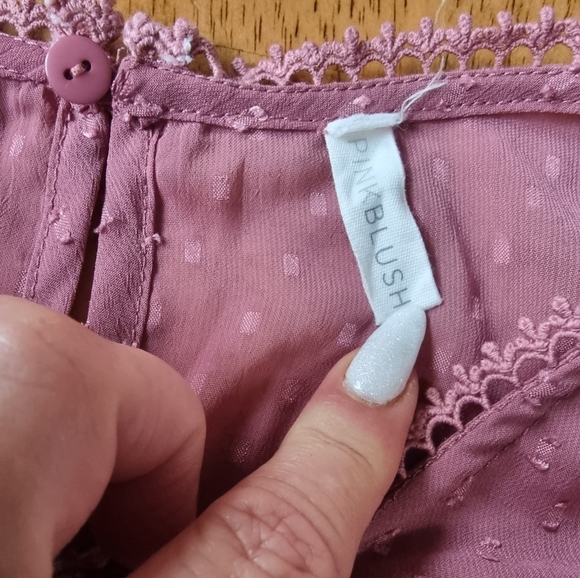 PINKBLUSH Lace Long Sleeve Blouse - Picture 8 of 8